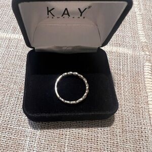 Kay Jewelers 10k White Gold Twist Diamond Wedding Band